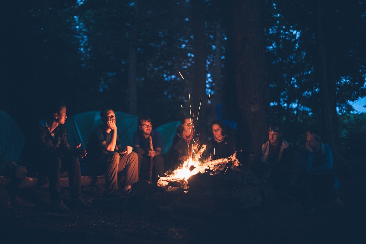 Campfire at campground